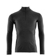 Aclima WarmWool Mock Neck w/Zip Marengo/Black