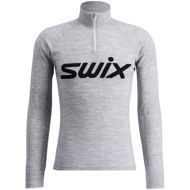 Swix RaceX Merino Half Zip Light Grey Melange/Dark Navy