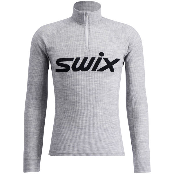 Swix RaceX Merino Half Zip Light Grey Melange/Dark Navy