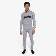 Swix RaceX Merino Half Zip Light Grey Melange/Dark Navy