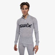 Swix RaceX Merino Half Zip Light Grey Melange/Dark Navy