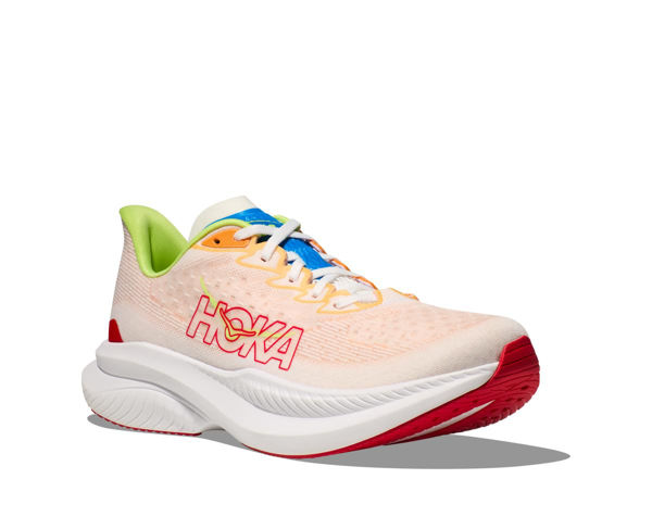 Hoka Mach 6 White/Solar Flare