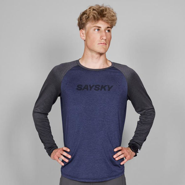 Saysky Logo Pace Long Sleeve Crown Blue