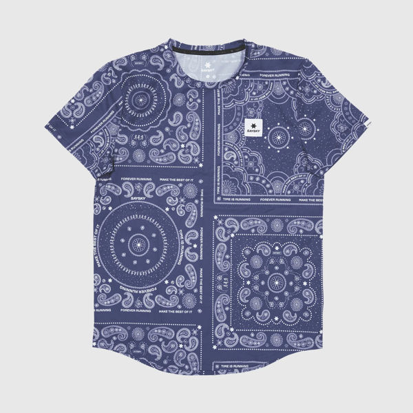 Saysky Paisley Combat T-Shirt Blue Paisley Aop