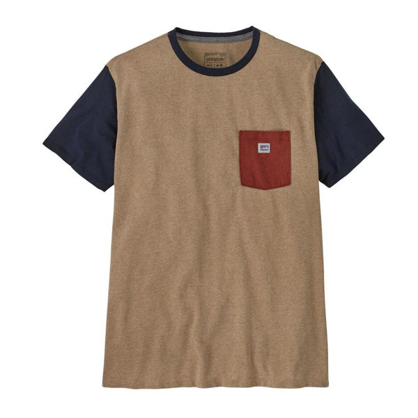 Patagonia Shop Sticker Pocket Responsibili-Tee Grayling Brown