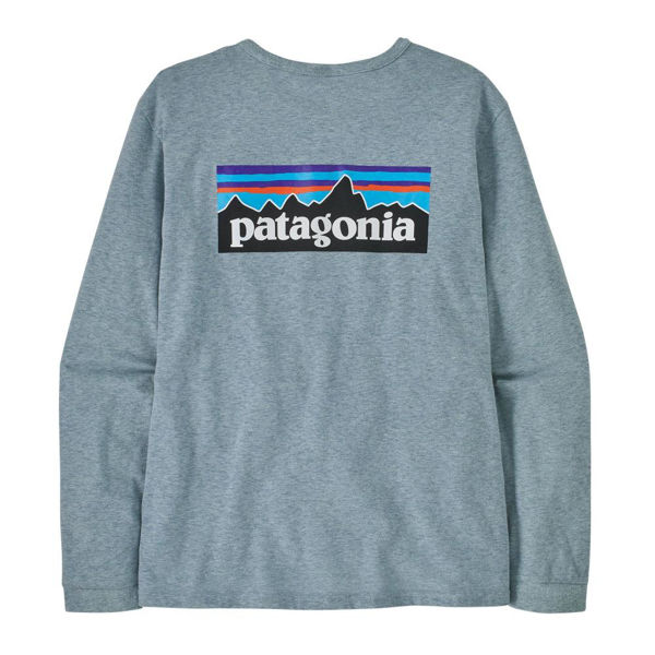 Patagonia LS P-6 Logo Responsibili-Tee Womens Thermal Blue