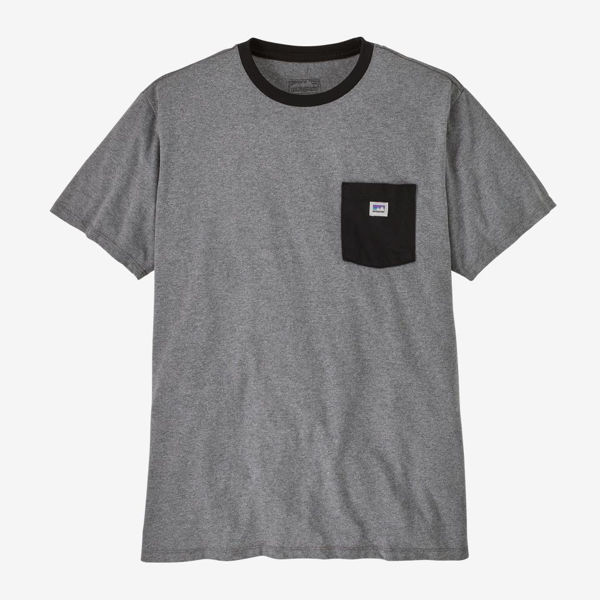 Patagonia Shop Sticker Pocket Responsibili-Tee Gravel Heather