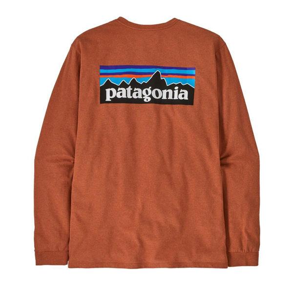 Patagonia LS P-6 Logo Responsibili-Tee Redtail Rust