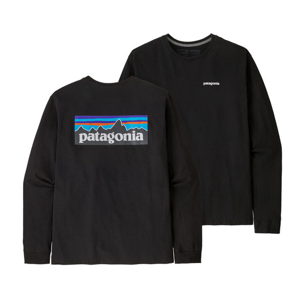 Patagonia LS P-6 Logo Responsibili-Tee Black