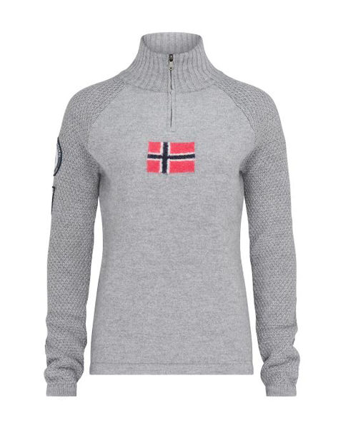 Amundsen Boiled Ski Sweater Womens Light Grey/Norge